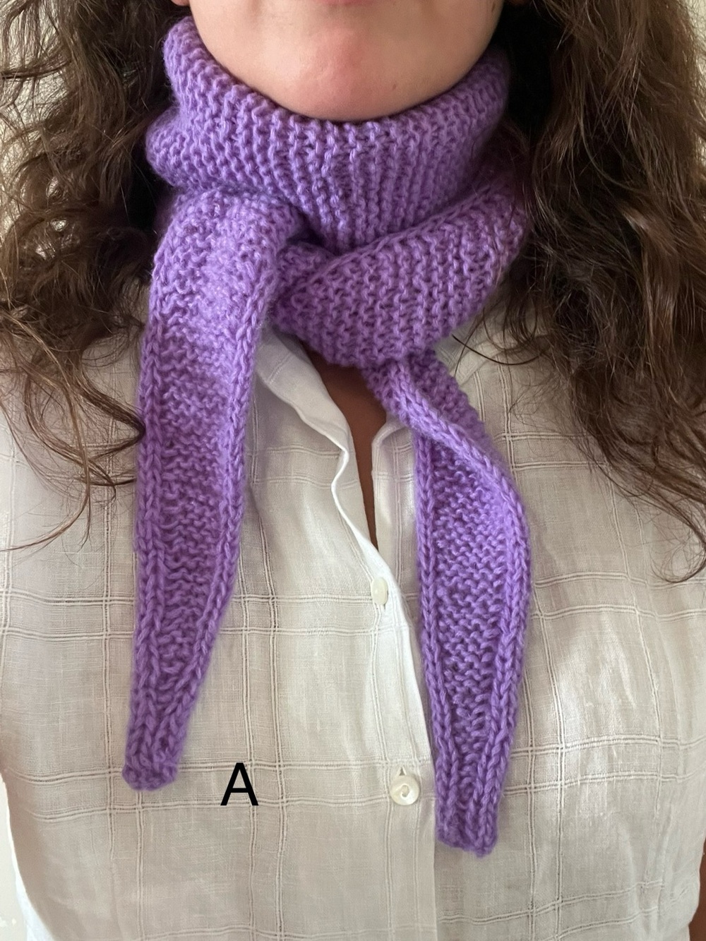 Handmade purple cashmere Sophie scarf (A)